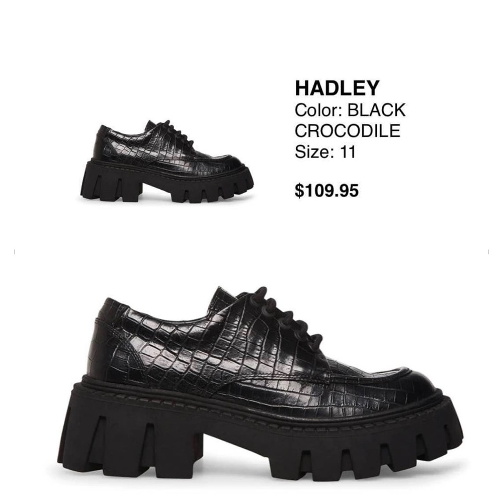 Steve Madden Hadley Black Crocodile Shoes